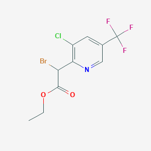 molecular formula C10H8BrClF3NO2 B1411347 Ethyl 2-bromo-2-[3-chloro-5-(trifluoromethyl)-2-pyridyl]acetate CAS No. 1188478-61-6