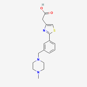 molecular formula C17H21N3O2S B14113567 2-(2-{3-[(4-Methylpiperazin-1-yl)methyl]phenyl}-1,3-thiazol-4-yl)aceticacid 