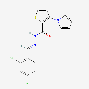molecular formula C16H11Cl2N3OS B14113615 N-[(E)-(2,4-dichlorophenyl)methylideneamino]-3-pyrrol-1-ylthiophene-2-carboxamide 