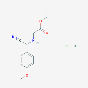 molecular formula C13H17ClN2O3 B1411381 Ethyl 2-[[cyano-(4-methoxyphenyl)methyl]amino]acetate hydrochloride CAS No. 1440535-50-1