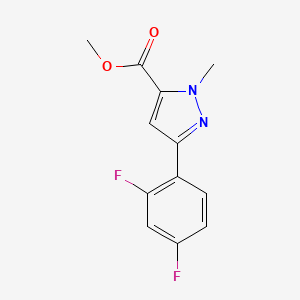 molecular formula C12H10F2N2O2 B14113890 Methyl 3-(2,4-difluorophenyl)-1-methyl-1H-pyrazole-5-carboxylate 