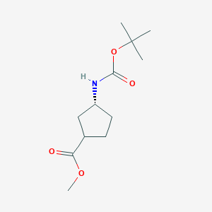 molecular formula C12H21NO4 B14113912 Methyl (3R)-3-((tert-butoxycarbonyl)amino)cyclopentane-1-carboxylate 