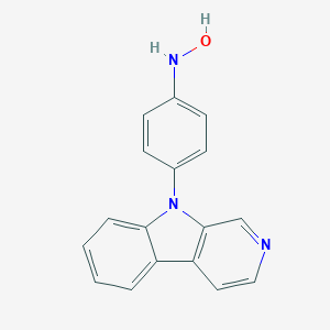 molecular formula C17H13N3O B014114 Benzenamine, N-hydroxy-4-(9H-pyrido(3,4-b)indol-9-yl)- CAS No. 219959-87-2