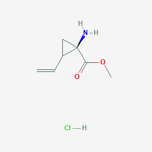 molecular formula C7H12ClNO2 B14114048 methyl (1R)-1-amino-2-ethenylcyclopropane-1-carboxylate;hydrochloride 