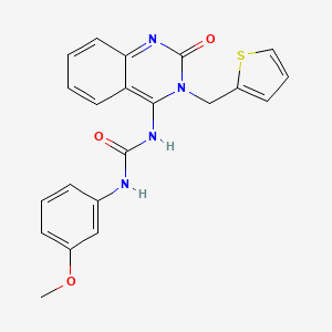 molecular formula C21H18N4O3S B14114064 1-(3-Methoxyphenyl)-3-[2-oxo-3-(thiophen-2-ylmethyl)quinazolin-4-yl]urea 