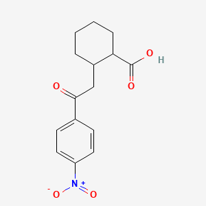 molecular formula C15H17NO5 B14114157 cis-2-[2-Oxo-2-(4-nitrophenyl)ethyl]-cyclohexane-1-carboxylic acid 