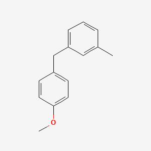 molecular formula C15H16O B14114215 Benzene, 1-[(4-methoxyphenyl)methyl]-3-methyl- CAS No. 53039-51-3