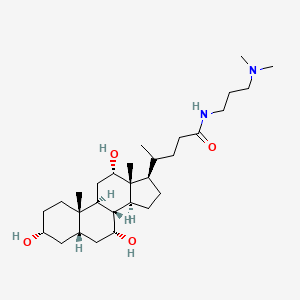 molecular formula C29H52N2O4 B14114239 N-[3-(dimethylamino)propyl]-4-[(3R,5S,7R,8R,9S,10S,12S,13R,14S,17R)-3,7,12-trihydroxy-10,13-dimethyl-2,3,4,5,6,7,8,9,11,12,14,15,16,17-tetradecahydro-1H-cyclopenta[a]phenanthren-17-yl]pentanamide 
