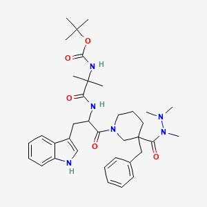 molecular formula C36H50N6O5 B14114270 tert-butyl N-[1-[[1-[3-benzyl-3-[dimethylamino(methyl)carbamoyl]piperidin-1-yl]-3-(1H-indol-3-yl)-1-oxopropan-2-yl]amino]-2-methyl-1-oxopropan-2-yl]carbamate 