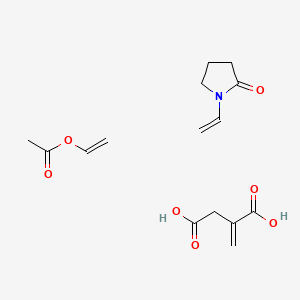 molecular formula C15H21NO7 B14114299 Ethenyl acetate;1-ethenylpyrrolidin-2-one;2-methylidenebutanedioic acid CAS No. 68928-72-3