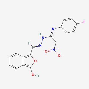 molecular formula C17H13FN4O4 B14114556 N'-(4-fluorophenyl)-N-[(3-hydroxy-2-benzofuran-1-yl)methylideneamino]-2-nitroethanimidamide 