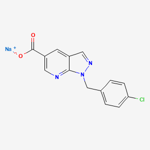 sodium 1-[(4-chlorophenyl)methyl]-1H-pyrazolo[3,4-b]pyridine-5-carboxylate