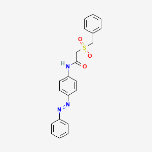 molecular formula C21H19N3O3S B14114801 (E)-2-(benzylsulfonyl)-N-(4-(phenyldiazenyl)phenyl)acetamide CAS No. 1007046-95-8