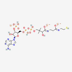 molecular formula C21H33Li3N7O16P3S B14114814 trilithium;4-[[[(2R,3S,4R,5R)-5-(6-aminopurin-9-yl)-4-hydroxy-3-[hydroxy(oxido)phosphoryl]oxyoxolan-2-yl]methoxy-hydroxyphosphoryl]oxy-hydroxyphosphoryl]oxy-2-hydroxy-3,3-dimethyl-N-[3-oxido-3-(2-sulfanylethylimino)propyl]butanimidate 