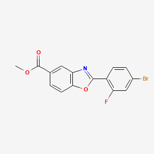 molecular formula C15H9BrFNO3 B14114853 Methyl 2-(4-bromo-2-fluorophenyl)-1,3-benzoxazole-5-carboxylate 