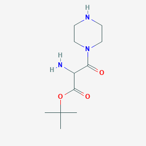 molecular formula C11H21N3O3 B14114933 Tert-butyl 2-amino-3-oxo-3-piperazin-1-ylpropanoate 