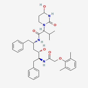 molecular formula C37H48N4O6 B14114934 N-[(2S,4S,5S)-5-[[2-(2,6-dimethylphenoxy)acetyl]amino]-4-hydroxy-1,6-diphenylhexan-2-yl]-2-(4-hydroxy-2-oxo-1,3-diazinan-1-yl)-3-methylbutanamide 
