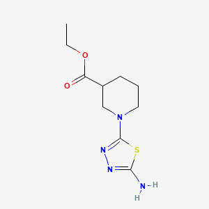 molecular formula C10H16N4O2S B1411499 Ethyl 1-(5-amino-1,3,4-thiadiazol-2-yl)piperidine-3-carboxylate CAS No. 2109229-22-1