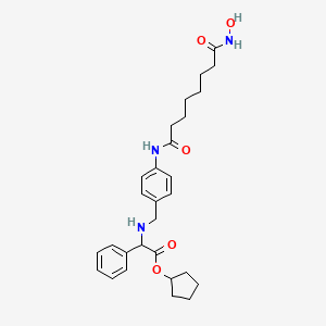 molecular formula C28H37N3O5 B14115039 Cyclopentyl 2-[[4-[[8-(hydroxyamino)-8-oxooctanoyl]amino]phenyl]methylamino]-2-phenylacetate 