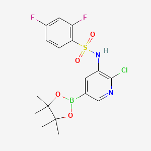 molecular formula C17H18BClF2N2O4S B14115094 N-(2-chloro-5-(4,4,5,5-tetramethyl-1,3,2-dioxaborolan-2-yl)pyridin-3-yl)-2,4-difluorobenzenesulfonamide 