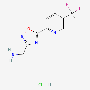 molecular formula C9H8ClF3N4O B1411517 C-[5-(5-三氟甲基-吡啶-2-基)-[1,2,4]恶二唑-3-基]-甲胺盐酸盐 CAS No. 2108262-95-7