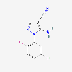 molecular formula C10H6ClFN4 B1411518 5-Amino-1-(5-chloro-2-fluoro-phenyl)-1H-pyrazole-4-carbonitrile CAS No. 1823276-36-3