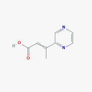 molecular formula C8H8N2O2 B14115202 3-Pyrazin-2-ylbut-2-enoic acid 