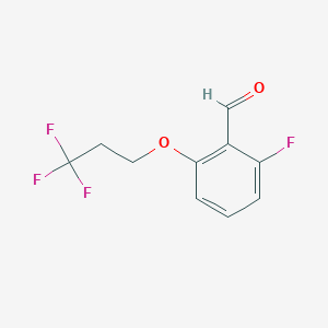 molecular formula C10H8F4O2 B1411523 6-Fluoro-2-(3,3,3-trifluoropropoxy)benzaldehyde CAS No. 1696896-40-8
