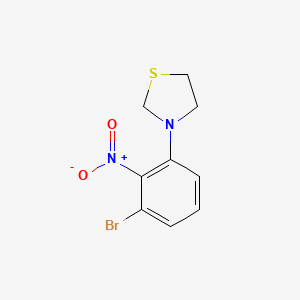 molecular formula C9H9BrN2O2S B1411524 3-(3-Bromo-2-nitrophenyl)thiazolidine CAS No. 1774894-45-9