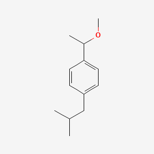 molecular formula C13H20O B14115278 Benzene, 1-(1-methoxyethyl)-4-(2-methylpropyl)- CAS No. 63753-06-0