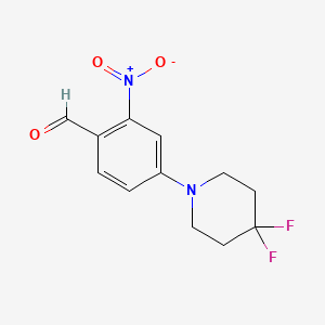 molecular formula C12H12F2N2O3 B1411532 4-(4,4-Difluoropiperidin-1-yl)-2-nitrobenzaldehyde CAS No. 1774894-02-8
