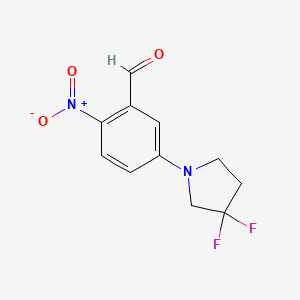 molecular formula C11H10F2N2O3 B1411534 5-(3,3-Difluoropyrrolidin-1-yl)-2-nitrobenzaldehyde CAS No. 1779120-11-4