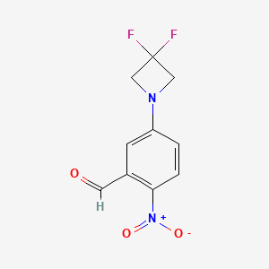 molecular formula C10H8F2N2O3 B1411535 5-(3,3-Difluoroazetidin-1-yl)-2-nitrobenzaldehyde CAS No. 1779120-06-7