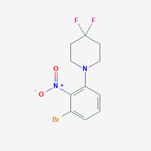 molecular formula C11H11BrF2N2O2 B1411539 6-Bromo-2-(4,4-difluoropiperidin-1-yl)nitrobenzene CAS No. 1779120-40-9