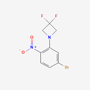 molecular formula C9H7BrF2N2O2 B1411541 4-Bromo-2-(3,3-difluoroazetidin-1-yl)nitrobenzene CAS No. 1707604-85-0