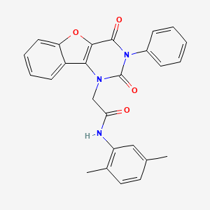 molecular formula C26H21N3O4 B14115415 N-(2,5-dimethylphenyl)-2-(2,4-dioxo-3-phenyl-3,4-dihydrobenzofuro[3,2-d]pyrimidin-1(2H)-yl)acetamide 