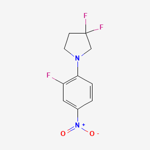 molecular formula C10H9F3N2O2 B1411543 3-Fluoro-4-(3,3-difluoropyrrolidin-1-yl)nitrobenzene CAS No. 1779127-63-7