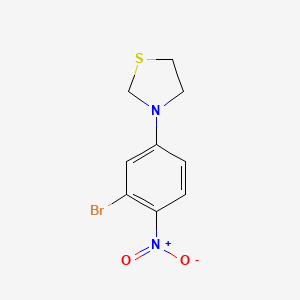 molecular formula C9H9BrN2O2S B1411545 3-(3-Bromo-4-nitrophenyl)thiazolidine CAS No. 1779120-18-1