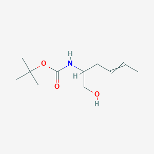 molecular formula C11H21NO3 B14115476 tert-butyl N-(1-hydroxyhex-4-en-2-yl)carbamate 