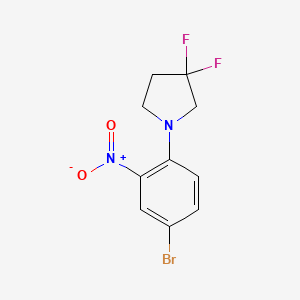 molecular formula C10H9BrF2N2O2 B1411548 5-Bromo-2-(3,3-difluoropyrrolidin-1-yl)nitrobenzene CAS No. 1644453-92-8