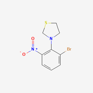 molecular formula C9H9BrN2O2S B1411550 3-(2-Bromo-6-nitrophenyl)thiazolidine CAS No. 1774896-89-7