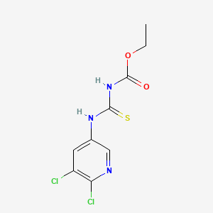 molecular formula C9H9Cl2N3O2S B14115541 Ethyl 3-(5,6-dichloropyridin-3-yl)thioureidocarboxylate 