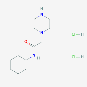 molecular formula C12H25Cl2N3O B14115617 N-cyclohexyl-2-piperazin-1-ylacetamide dihydrochloride 