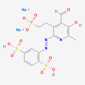 molecular formula C15H14N3Na2O11PS2 B14115794 Disodium;2-[[4-formyl-5-hydroxy-6-methyl-3-(2-phosphonatoethyl)pyridin-2-yl]diazenyl]benzene-1,4-disulfonic acid 