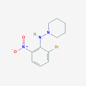 molecular formula C11H14BrN3O2 B1411581 3-Bromo-2-(piperidin-1-ylamino)nitrobenzene CAS No. 1713160-02-1