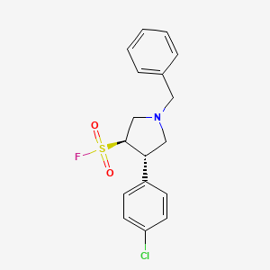 molecular formula C17H17ClFNO2S B14115920 rel-(3R,4S)-1-benzyl-4-(4-chlorophenyl)pyrrolidine-3-sulfonyl fluoride 