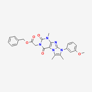 molecular formula C26H25N5O5 B14116024 Benzyl 2-[6-(3-methoxyphenyl)-4,7,8-trimethyl-1,3-dioxopurino[7,8-a]imidazol-2-yl]acetate 