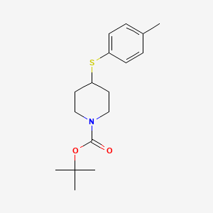 molecular formula C17H25NO2S B14116042 tert-Butyl 4-[(4-methylphenyl)sulfanyl]piperidine-1-carboxylate 