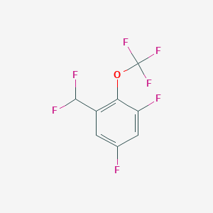 molecular formula C8H3F7O B1411606 3,5-Difluoro-2-(trifluoromethoxy)benzodifluoride CAS No. 1803731-90-9