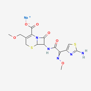 molecular formula C15H16N5NaO6S2 B14116111 Sodium;7-[[2-(2-amino-1,3-thiazol-4-yl)-2-methoxyiminoacetyl]amino]-3-(methoxymethyl)-8-oxo-5-thia-1-azabicyclo[4.2.0]oct-2-ene-2-carboxylate 
